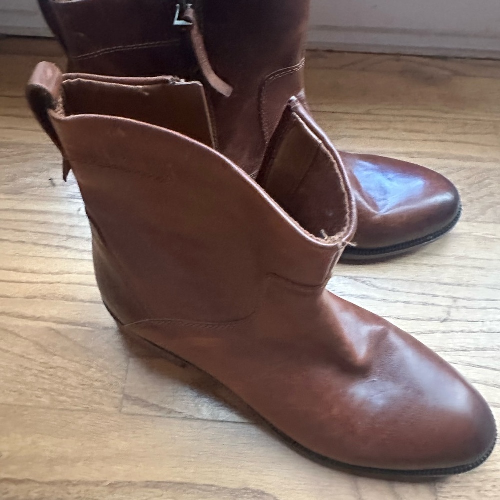 Brown Leather Franco Sarto Ankle Boots